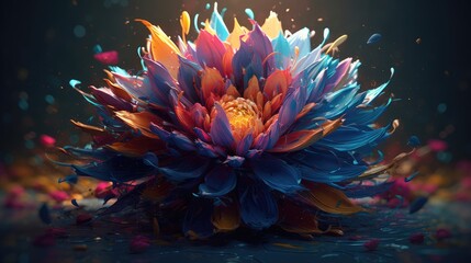 Fototapeta na wymiar Beautiful abstract colorful flower design. Created with generative AI. 