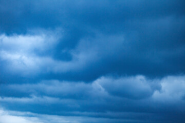 Sky in cloudy weather and rainy dark blue clouds, background