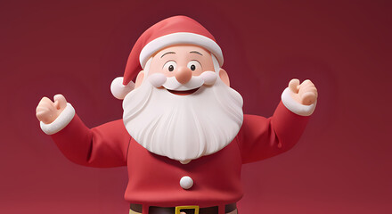 Cute and funny smiling happy Santa Claus cartoon. Christmas funny theme background