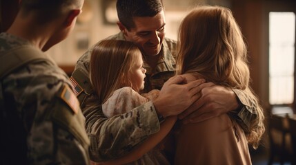 American soldier surprises wife and hugs daughter when he returns home