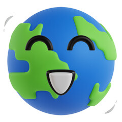 3D illustration Earth Smile object