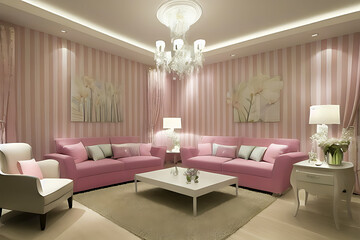 Creative Pastel Color Elegant Drawing Interior Design, Peculiar