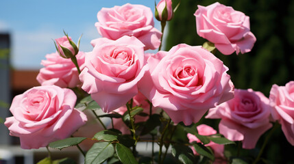 A beautiful bunch of pink roses