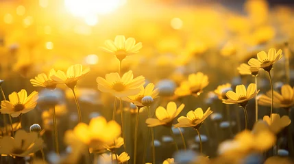 Keuken spatwand met foto A beautiful field of yellow flowers © Ghazanfar
