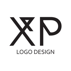 Simple Black Letter XP For Logo Company Design