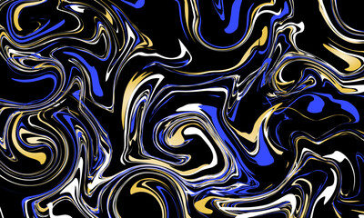 colorful abstract fluid wave on black background. blue liquid wavy.