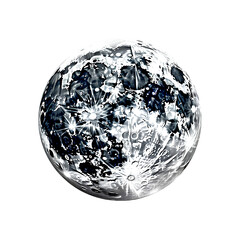 Moon, isolated on transparent background, PNG, 300 DPI