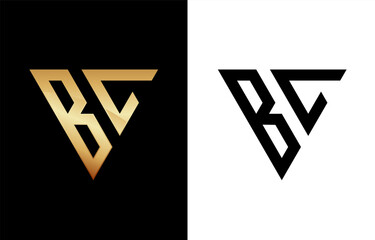 Triangle Letter BC Logo Design