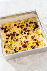 Cranberry pistachio fudge