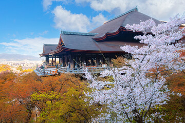 Kyoto, Japan - March 30 2023: Kiyomizu-dera is a Buddhist temple located in eastern Kyoto. it is a part of the Historic Monuments of Ancient Kyoto UNESCO World Heritage Site - 679124464
