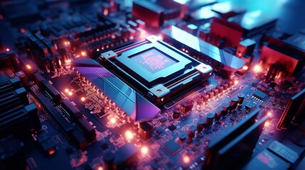 Fototapeta premium Overclocking CPUs for enhanced processing power.