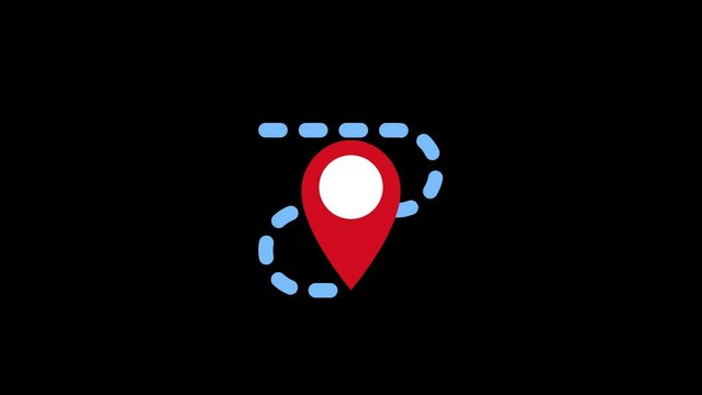 Pin location path moving motion graphic for place locator