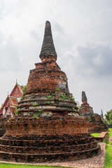 The Thai Temple Wat Phra Si Sanphet at the historical Park of Ayutthaya in Thailand Asia