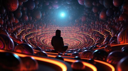 Abstract 3d render, A Journey Through Mesmerizing 3D Abstract Creations, With vibrant colors and beautiful backgrounds, Generative AI