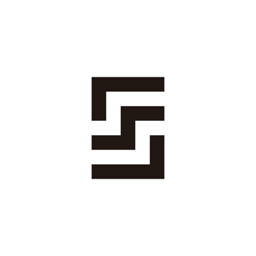 Letter s in S square geometric symbol simple logo vector