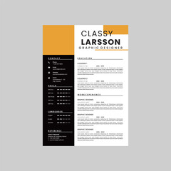 Professional resume business layout, Creative cv template vector minimalist modern Design