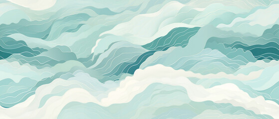 Wave Seamless Tile Waves Background Water Pattern