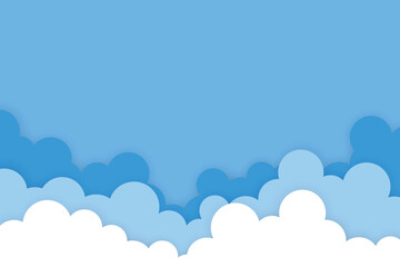Cloud background in paper cut style