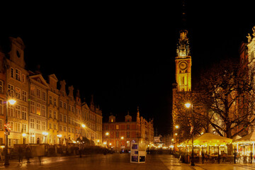 Gdansk architecture by night Poland