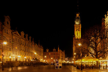 Fototapeta premium Gdansk architecture by night Poland