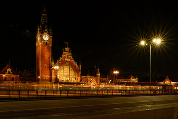 Gdansk architecture by night Poland