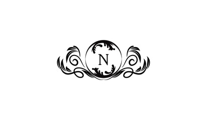Luxury Elegant Floral Circular Logo N