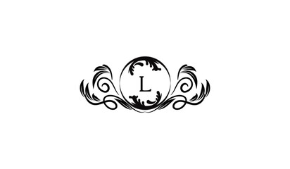 Luxury Elegant Floral Circular Logo L