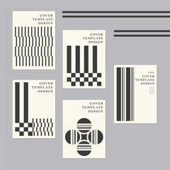 Set Of Swiss Design Inspired Posters Vector Illustration. Cool Geometric Abstract Modernist Placards.