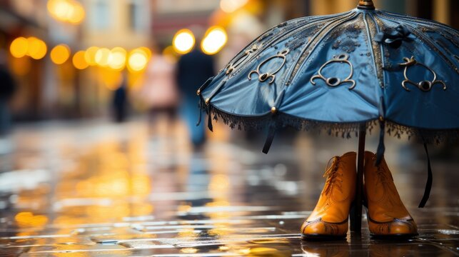 Woman Umbrella Walking Steps On City, HD, Background Wallpaper, Desktop Wallpaper