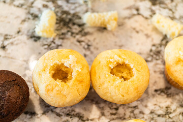 Filling Vanilla, Chocolate Cupcakes with Lemon, Raspberry