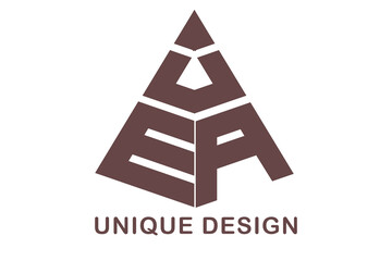 Fototapeta premium UEA, UE, logos. Abstract initial monogram letter alphabet logo design