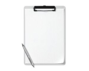 クリップボードとボールペン