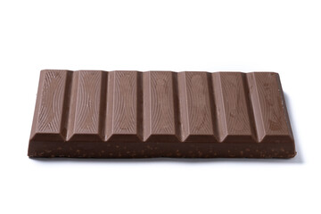 Traditional pieces of delicious Christmas chocolate nougat isolated on white background