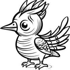 Hoopoe bird animal black and white coloring page