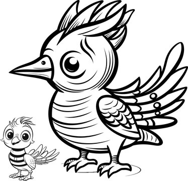 recommend clip art: Hoopoe bird animal black and white coloring page