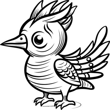 recommend clip art: Hoopoe bird animal black and white coloring page