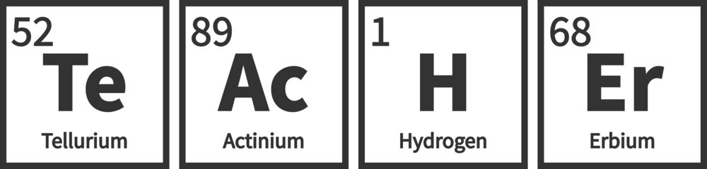 Teacher - Funny Periodic Table Design - obrazy, fototapety, plakaty