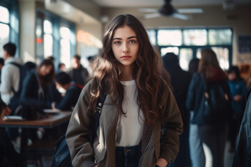 Heading to Learn: High School Student En Route to Class