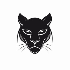 Obraz premium North American Mountain Lion, Black and White Vector Illustration