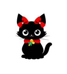 christmas black cat