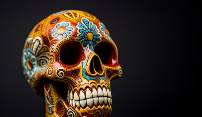 Day of the Dead Mexican tradition, mud skull