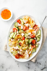 Couscous salad with grilled cheese and vegetables