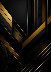 Black and shiny gold abstract background with modern