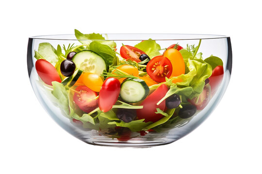Salad Bowl Isolated on Transparent Background. Ai