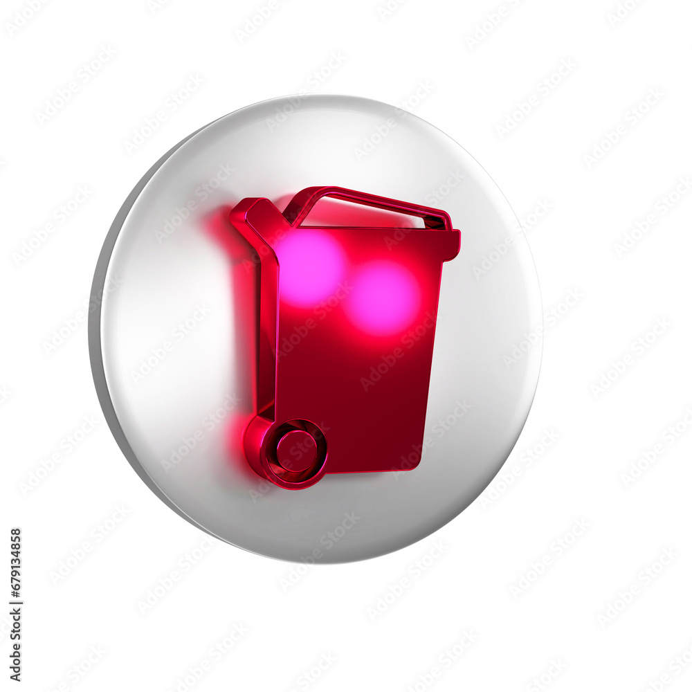 Poster red trash can icon isolated on transparent background. garbage bin sign. recycle basket icon. office