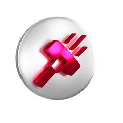 Fototapeta premium Red Vacuum cleaner icon isolated on transparent background. Silver circle button.