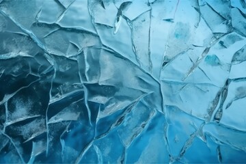 Fototapeta premium Ice texture cracks baikal, abstract background winter ice transparent blue. Generative AI