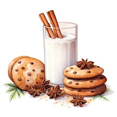 glass of milk and gingerbread cookies