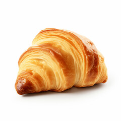 Sweet tasty croissant isolated on white, ai technology