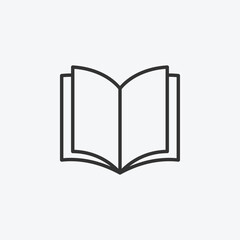 vector illustration of book icon on grey background for graphic, website, ui ux and mobile design. vector illustration